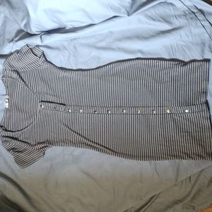 Coffee brown with black stripes dress